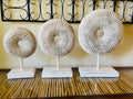 SET OF THREE CARVED CIRCLES LARGE 48CM