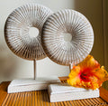 SET OF THREE CARVED CIRCLES LARGE 48CM